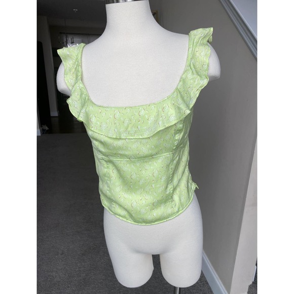 Free People Stay With You lime green crop top, NWT, size small - Picture 9 of 10